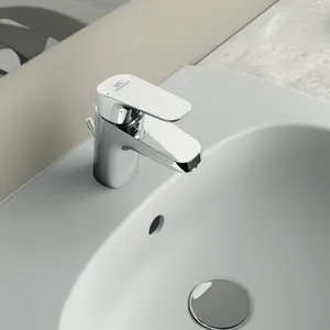 Waschtischarmatur Ceraflex, 5 l/min., mit Ablaufgarnitur aus Kst., Ausladung 101mm, Chrom Waschtischarmatur Ceraflex, 5 l/min., mit Ablaufgarnitur aus Kst., Ausladung 101mm, Chrom