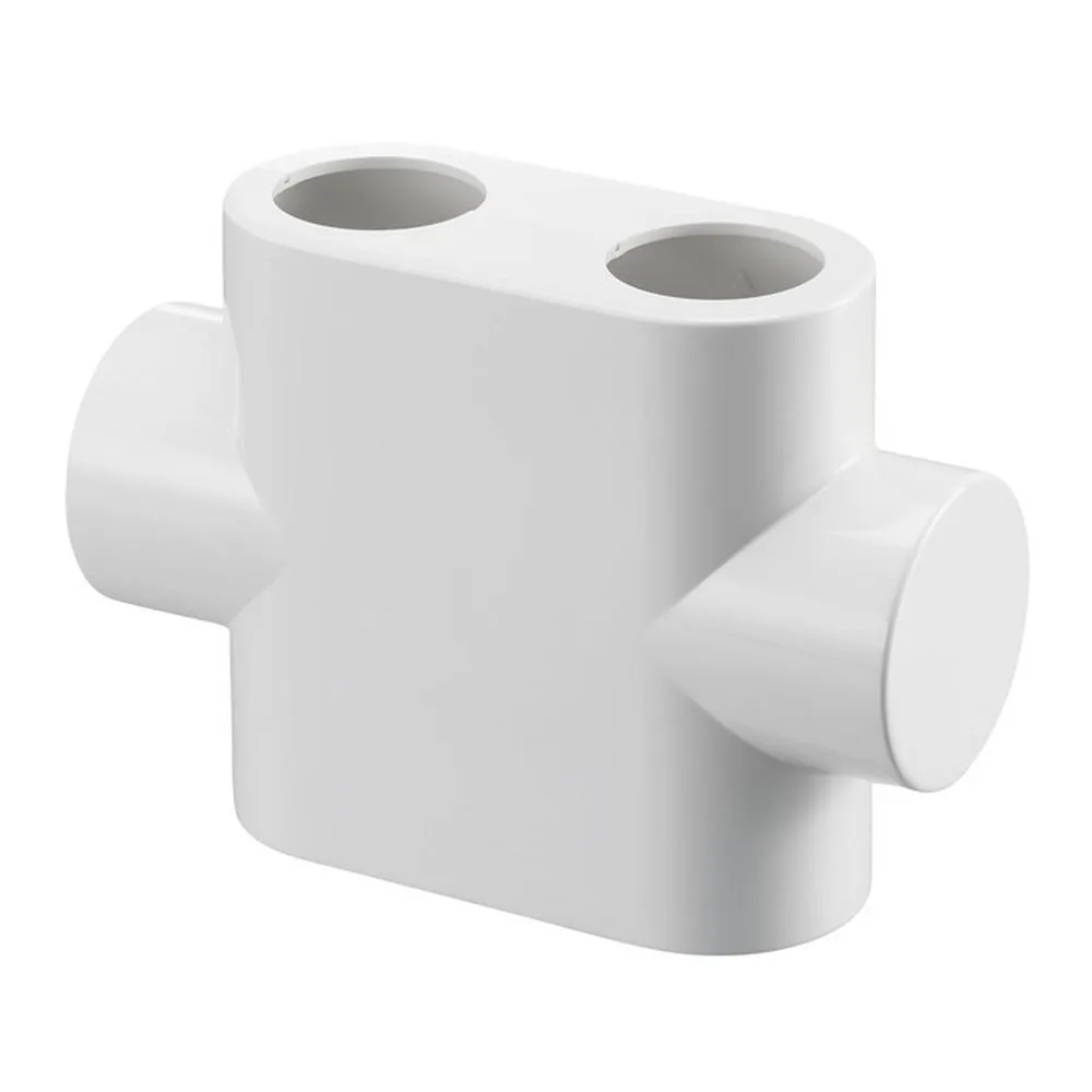 Design in Bad Anschlussgarnitur inkl. Thermostat für Heizkörper mit 50 mm Anschluss Durchgangsform „Multiblock T“ in weiß Design in Bad Anschlussgarnitur inkl. Thermostat für Heizkörper mit 50 mm Anschluss Durchgangsform „Multiblock T“ in weiß