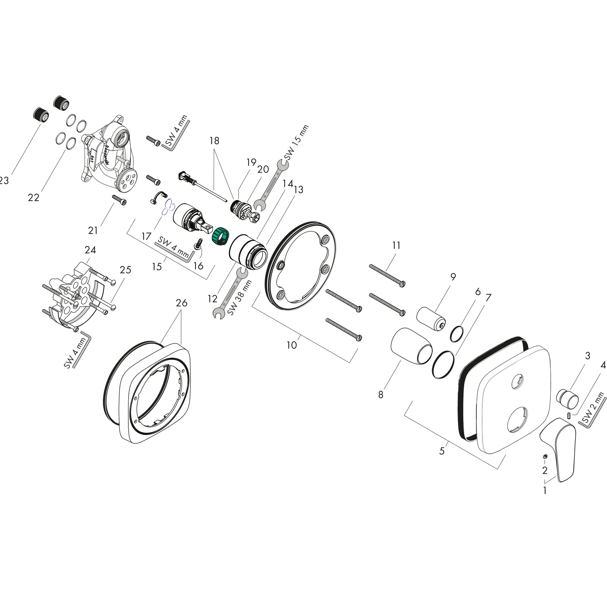 Wannenmischer Unterputz Talis E Fertigset chrom Wannenmischer Unterputz Talis E Fertigset chrom