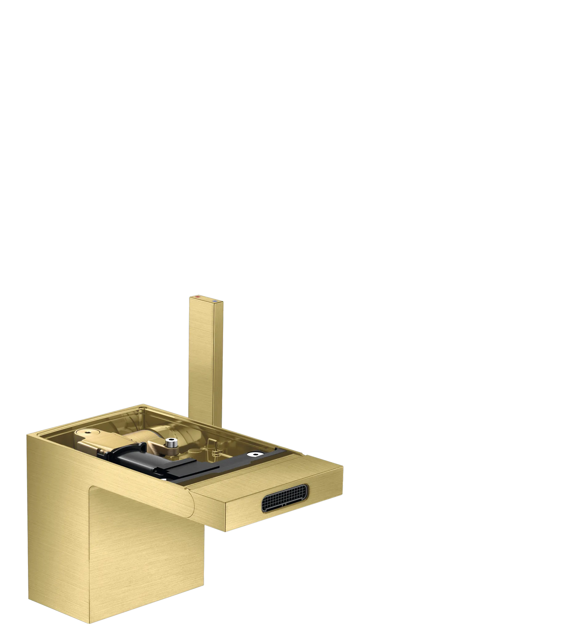 Hansgrohe AXOR MyEdition Bidetmischer - Einhebel-Bidetmischer mit Push-Open Ablaufgarnitur, Brushed Brass, Ausladung 121 mm, Auslaufhöhe 83 mm