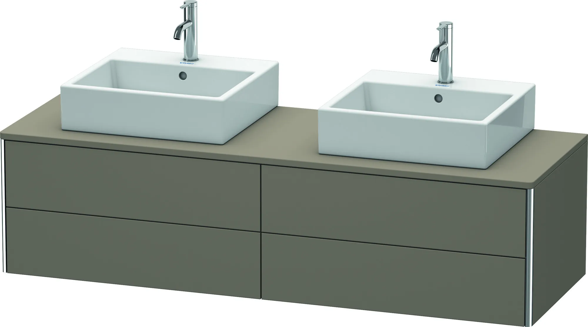 Duravit Waschtischunterschrank wandhängend „XSquare“ 160 × 40 × 54,8 cm Flannel Grey Seidenmatt