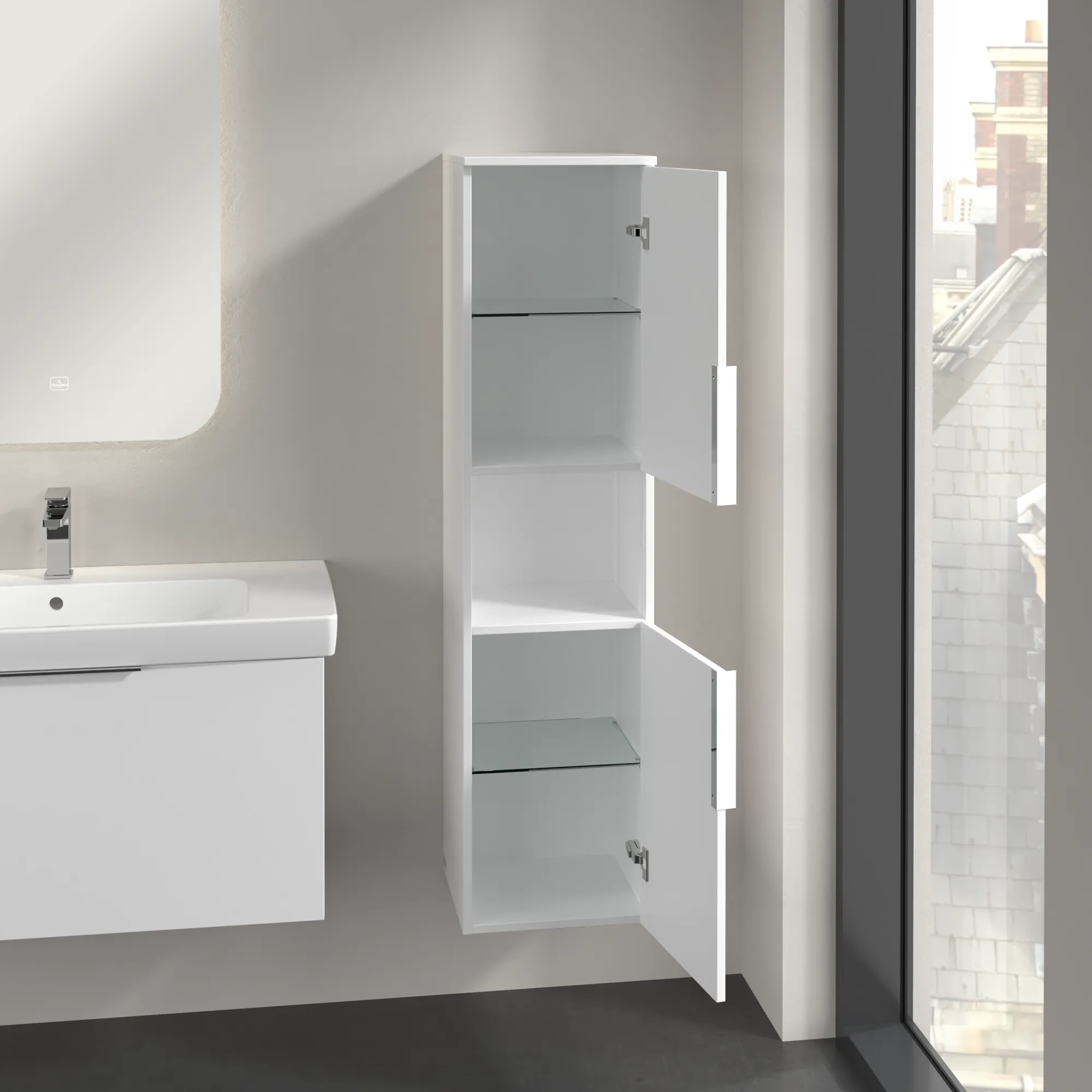 Villeroy & Boch Hochschrank „Architectura“ 35 × 140 cm Weiß Matt, Anschlag links Villeroy & Boch Hochschrank „Architectura“ 35 × 140 cm Weiß Matt, Anschlag links