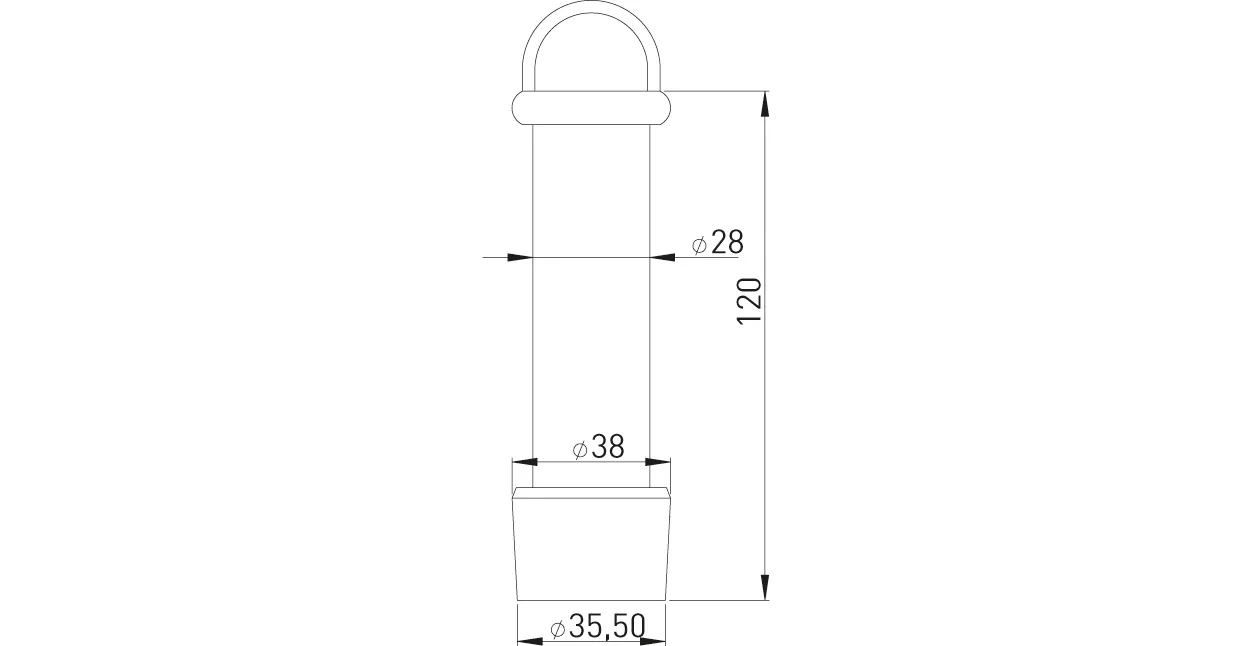 Standrohr Messing verchromt 32 x 140 mm, für Waschbecken
