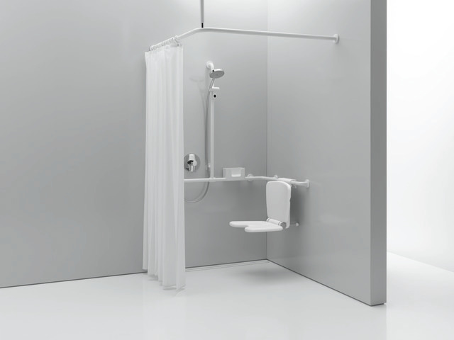 HEWI Duschvorhangstange „Serie 801“ 121,8 × 121,8 cm HEWI Duschvorhangstange „Serie 801“ 121,8 × 121,8 cm