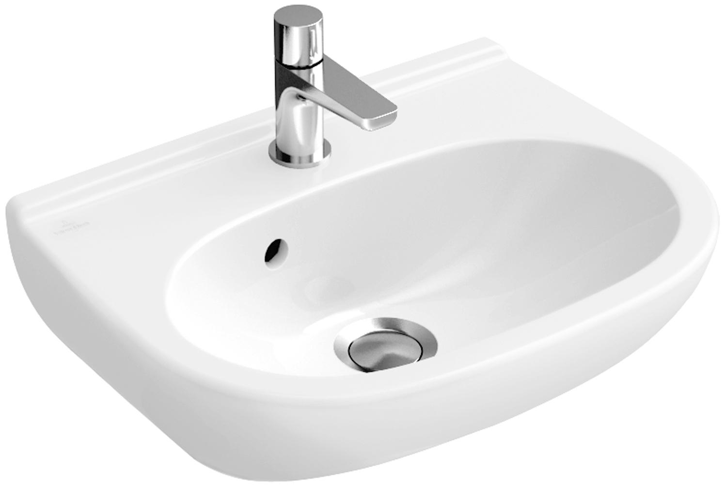 Handwaschbecken Compact „O.novo“, ohne Überlauf, mit Hahnlochbohrung 50 × 40 cm 