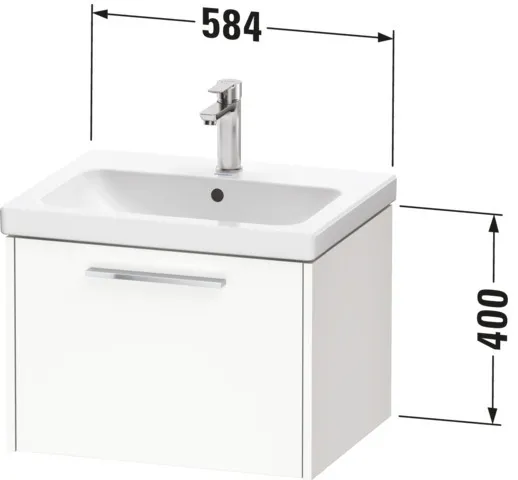 Duravit Waschtischunterschrank Wandhängend „D-Code“ 58,4 × 40 × 46 cm in Beton Matt