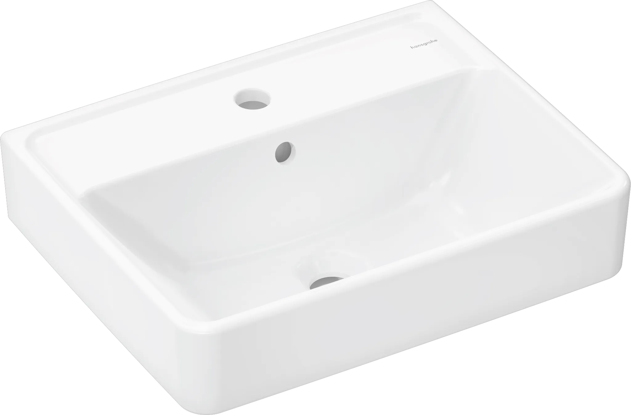 Hansgrohe Xanuia Q Handwaschbecken 500⁄390 mit Hahnloch und Überlauf, Weiß Hansgrohe Xanuia Q Handwaschbecken 500⁄390 mit Hahnloch und Überlauf, Weiß