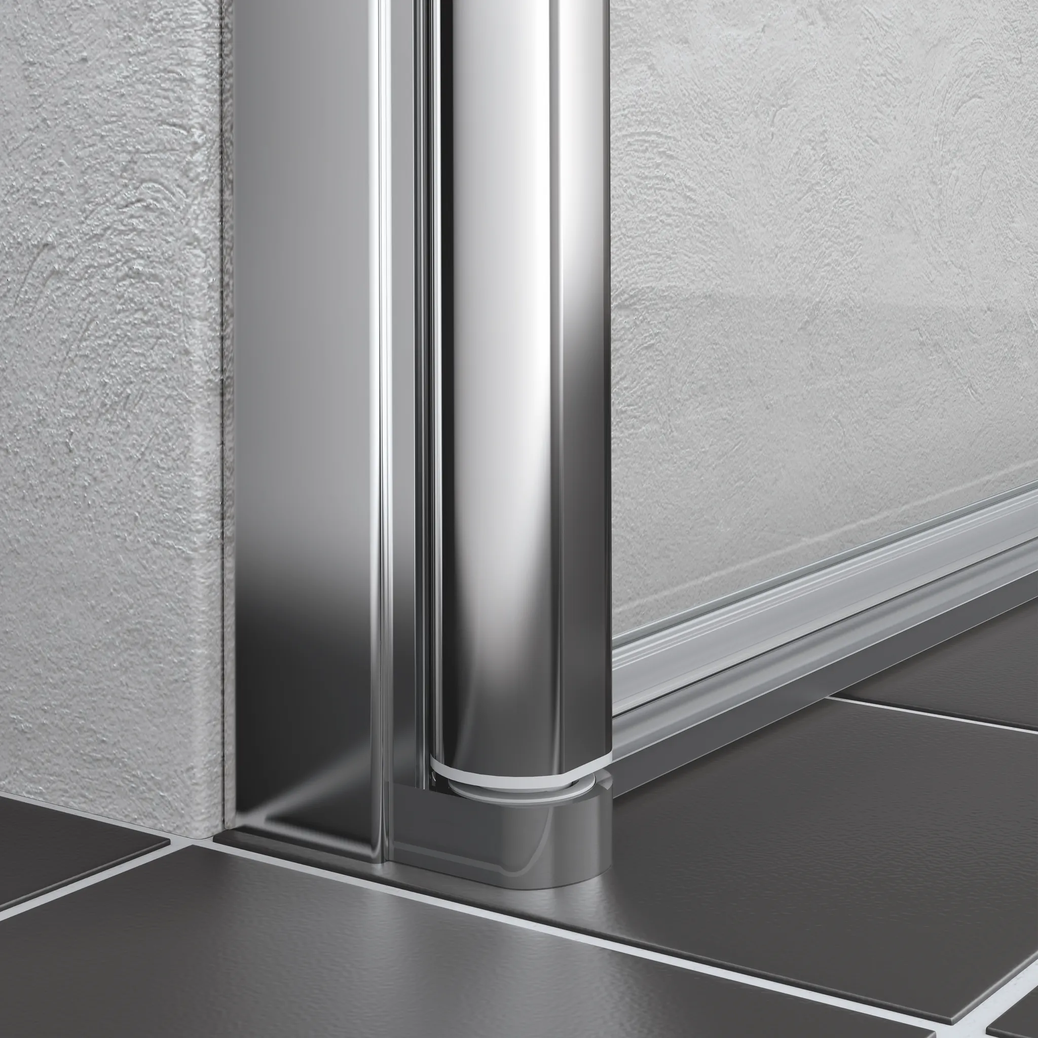 Duschtür Pendeltür für Nische und Ecke „LIGA“ Glas Klar, Profile Silber Hochglanz, BV: 1110 - 1160 mm GAK: 1100 - 1150 mm WE: 1120 - 1170 mm H: 2000 mm