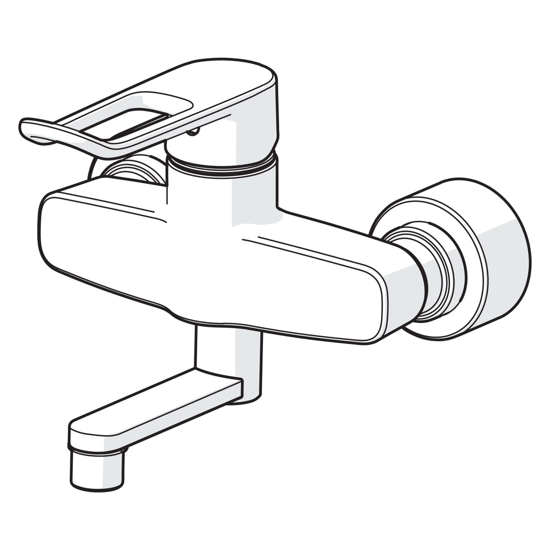 HA Einhebelmischer Waschtischbatterie HANSACLINICA 0152 Bügelhebel Bedienungshebel lang Ausladung 177 mm DN15 Chrom