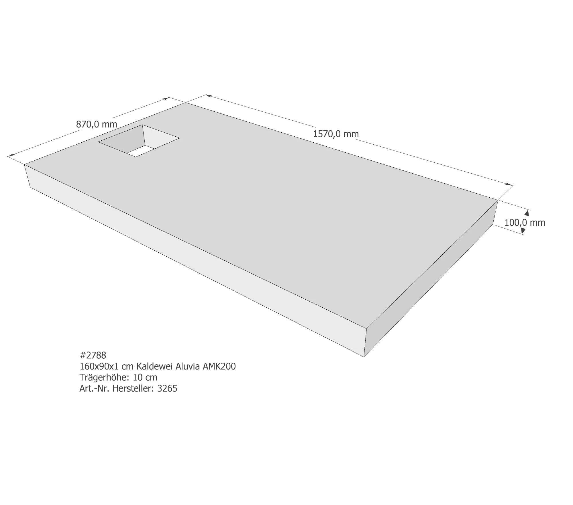 Duschwannenträger passend für Kaldewei 160 × 90 cm