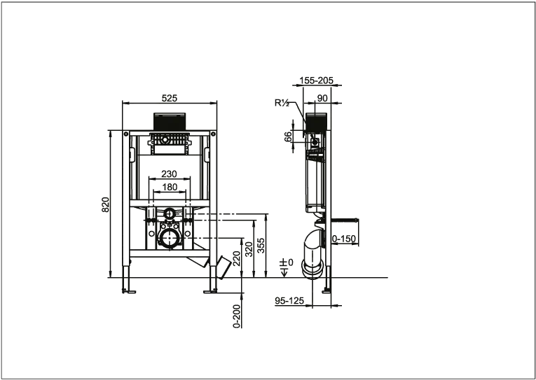 WC-Vorwandelement ViConnect Installationssysteme 922475, 585 x 820 x 155 mm, für Trockenbau