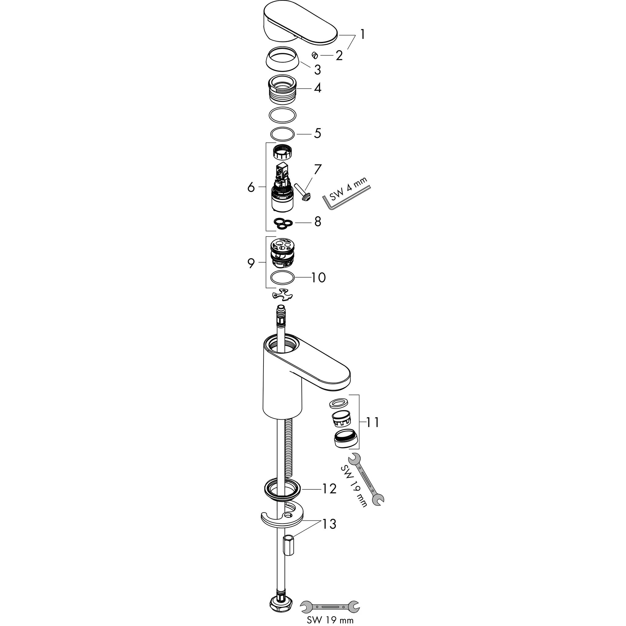 Hansgrohe Mischer Vernis Blend Einhebel-Waschtischmischer 70, Chrom Hansgrohe Mischer Vernis Blend Einhebel-Waschtischmischer 70, Chrom