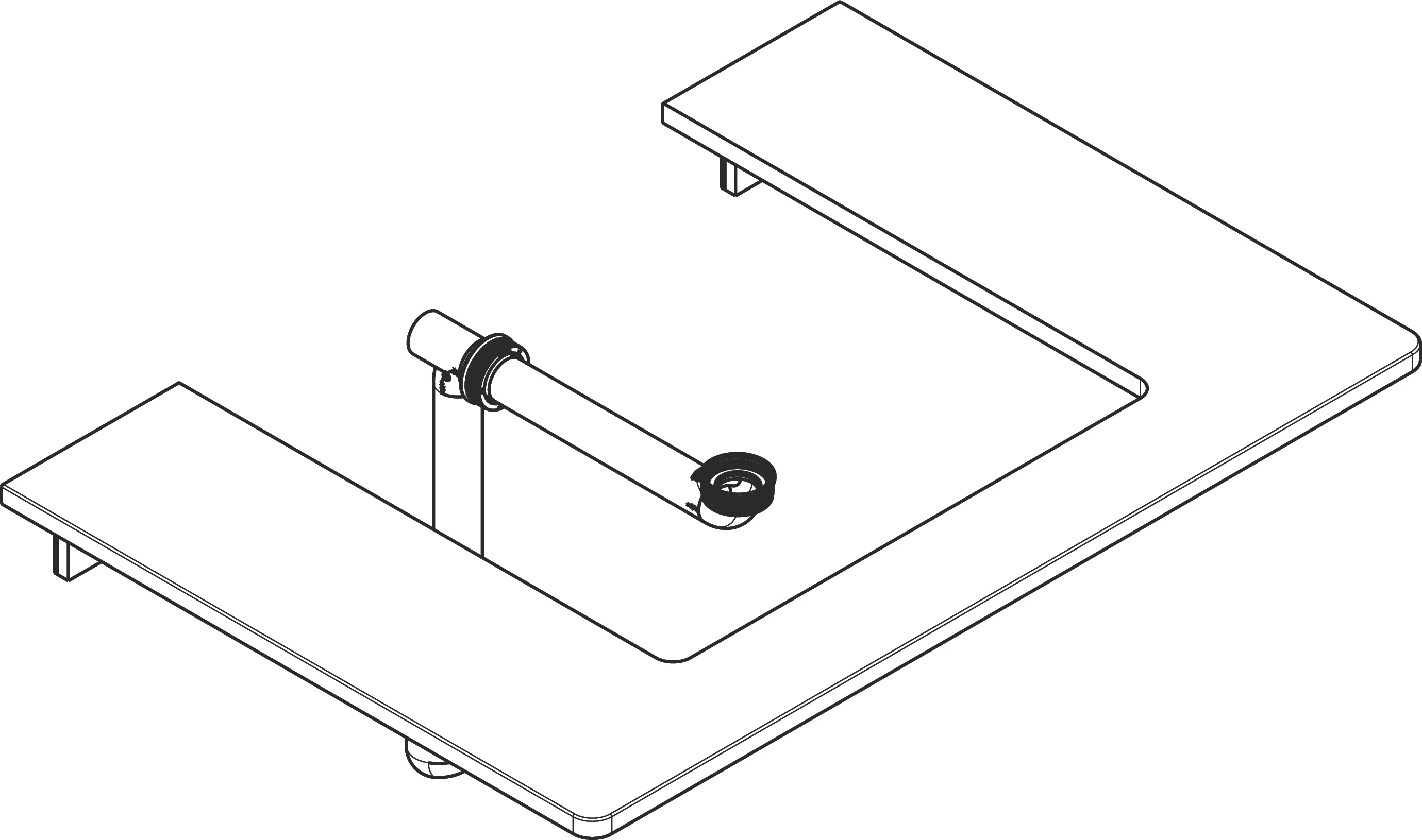 Hansgrohe Xelu Q Konsole, Weißen Hochglanz, 780x540 mm, mittiger Ausschnitt für Aufsatzwaschtisch geschliffen