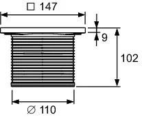 TECEdrainpoint S Rostrahmen Kunststoff, 150 mm, inkl. Designrost, mit werkseitig angebrachter Seal System Dichtmanschette