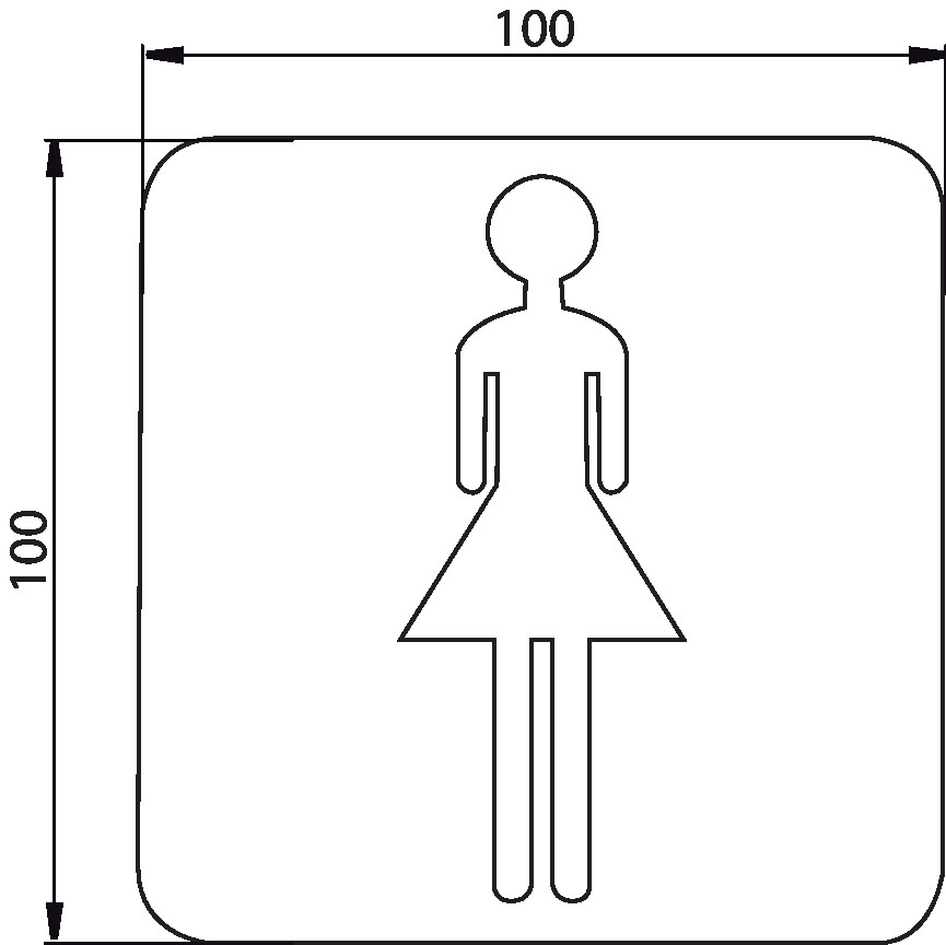 emco Türschild zum Aufkleben Damen „system 2“ 10 cm