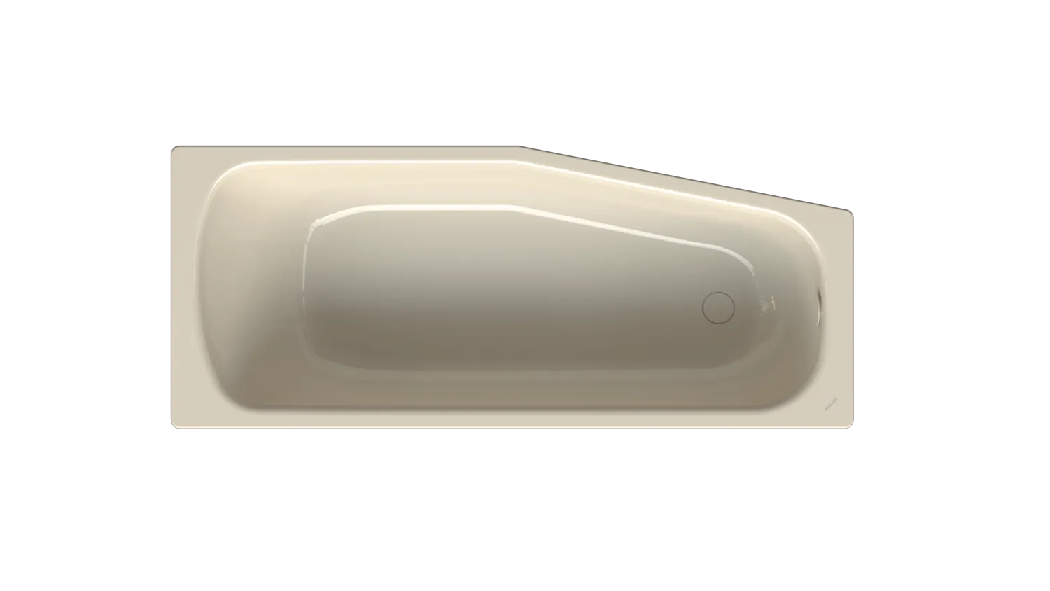 Bette Bambino - Raumspar-Badewanne, 1-Sitzer, glasierter Titan-Stahl, Pergamon PLUS, 1570 x 650 x 420 mm, links, Randhöhe 30 mm