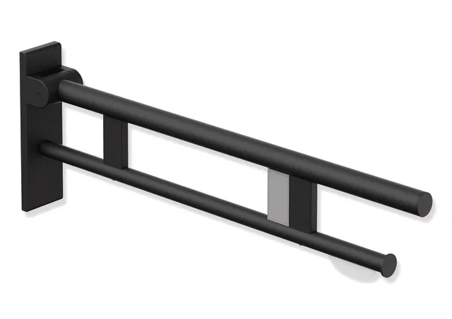 HEWI Stützklappgriff Duo System 900, Edelstahl, 750 mm, schwarz tiefmatt HEWI Stützklappgriff Duo System 900, Edelstahl, 750 mm, schwarz tiefmatt