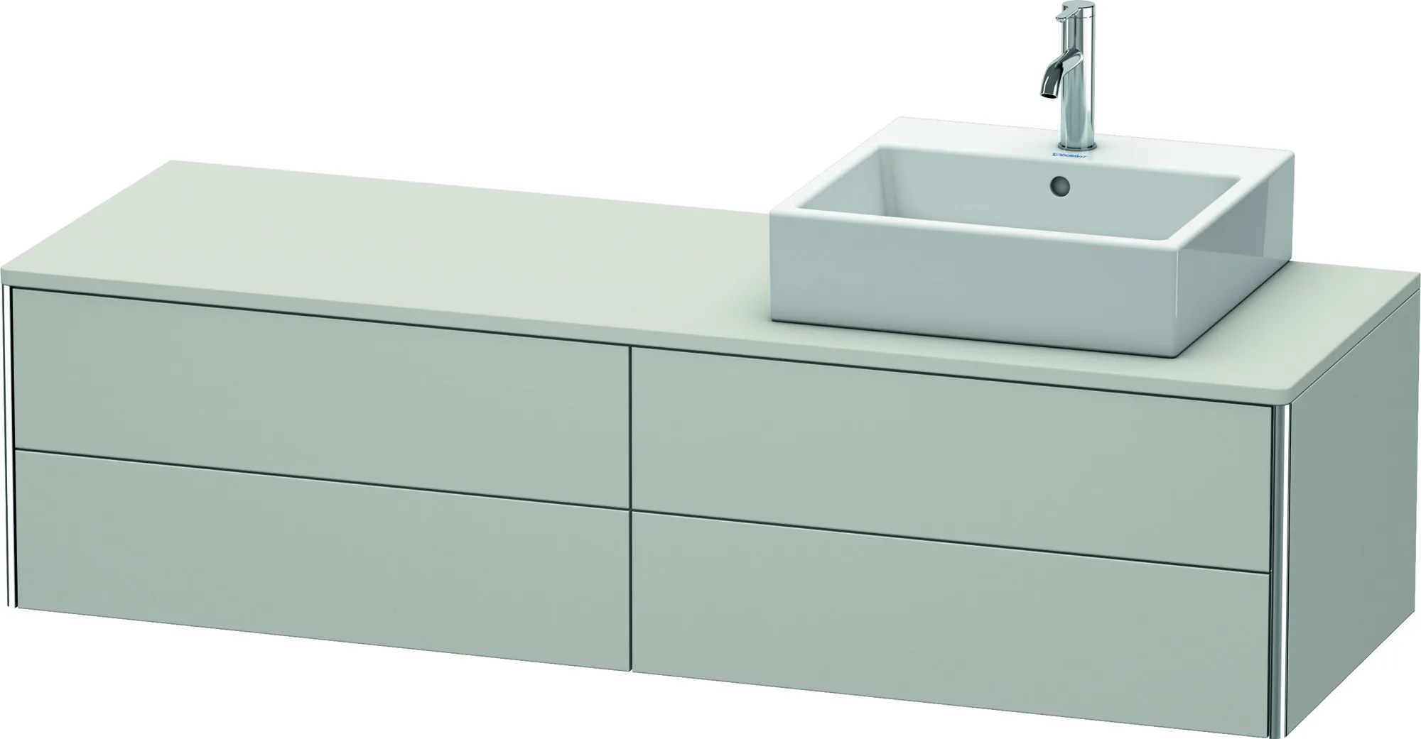 Duravit Waschtischunterschrank wandhängend „XSquare“ 160 × 40 × 54,8 cm Betongrau Matt Duravit Waschtischunterschrank wandhängend „XSquare“ 160 × 40 × 54,8 cm Betongrau Matt