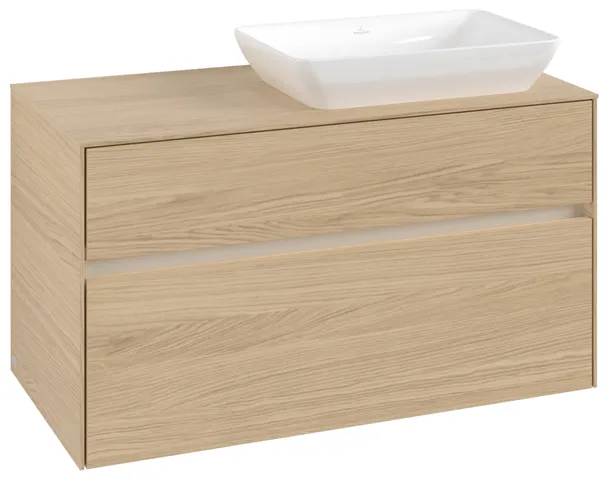 Villeroy & Boch Waschtischunterschrank „Collaro“ 1000 × 548 × 500 mm Nordic Oak, mit Beleuchtung, für Becken rechts