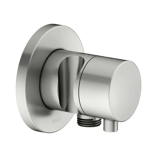KEUCO IXMO Absperrventil Unterputz für 1 Verbraucher mit Schlauchanschluss und Brausehalter Edelstahl-finish
