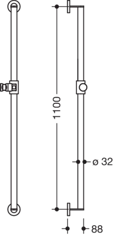 Brausehalterstange „System 900“ in Signalweiß