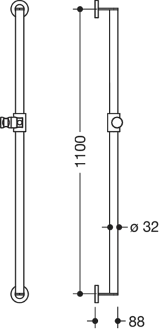 Brausehalterstange pulverbeschichtet „System 900“ in Weiß tiefmatt / Signalweiß matt Brausehalterstange pulverbeschichtet „System 900“ in Weiß tiefmatt / Signalweiß matt