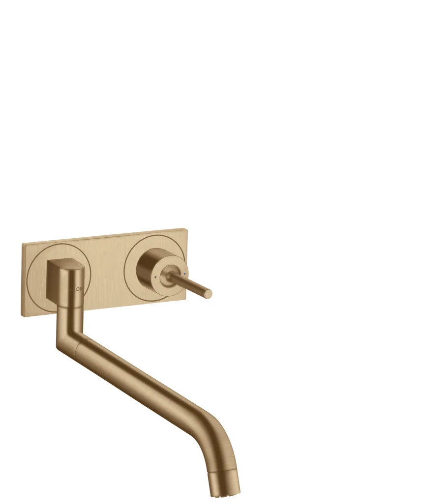 Hansgrohe AXOR Uno Einhebel-Küchenmischer Unterputz Brushed Bronze, Schwenkbereich 110° oder 150°, Teleskopfunktion 330–500 mm, Laminarstrahl, max. Durchfluss 9 l/min