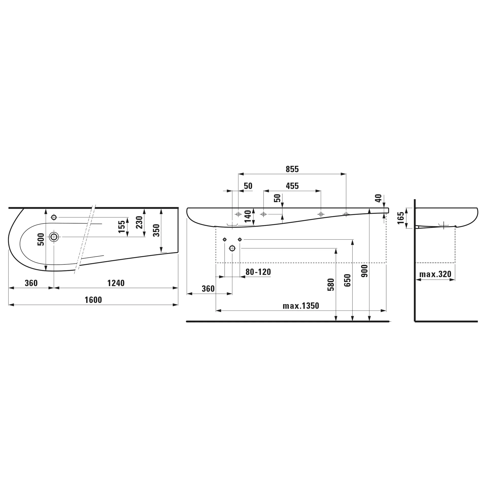 Waschbecken „Ilbagnoalessi“, Hahnlochposition mittig in Schwarz (matt) Waschbecken „Ilbagnoalessi“, Hahnlochposition mittig in Schwarz (matt)