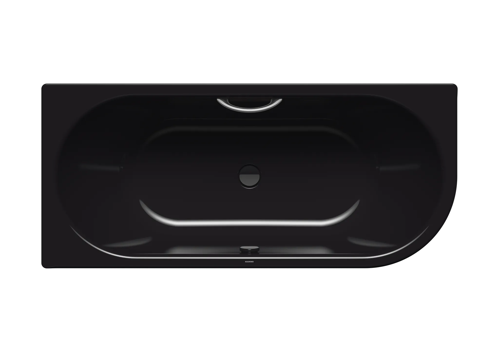 Kaldewei Badewanne „Centro Duo 1“ eck, asymmetrisch rechteck 170 × 75 cm, mit Grifflochbohrungen, rechts mit Überlaufbohrung, in schwarz