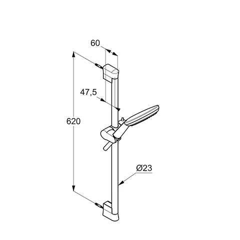 FRESHLINE Brause-Set 3S L=600mm chrom