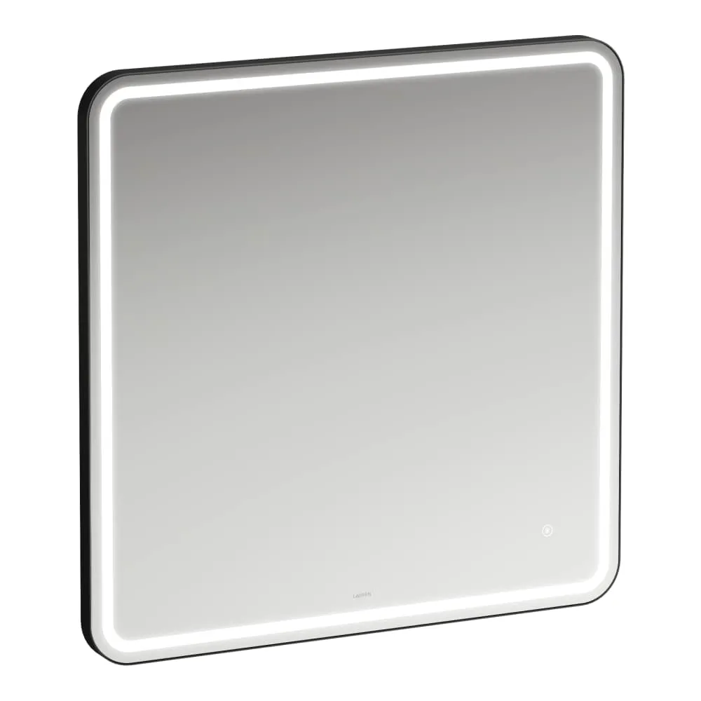 Base 2.0 Spiegel 44438.1, quadr. LED Bel.,1 Sensorsch., 800x800 schw.m