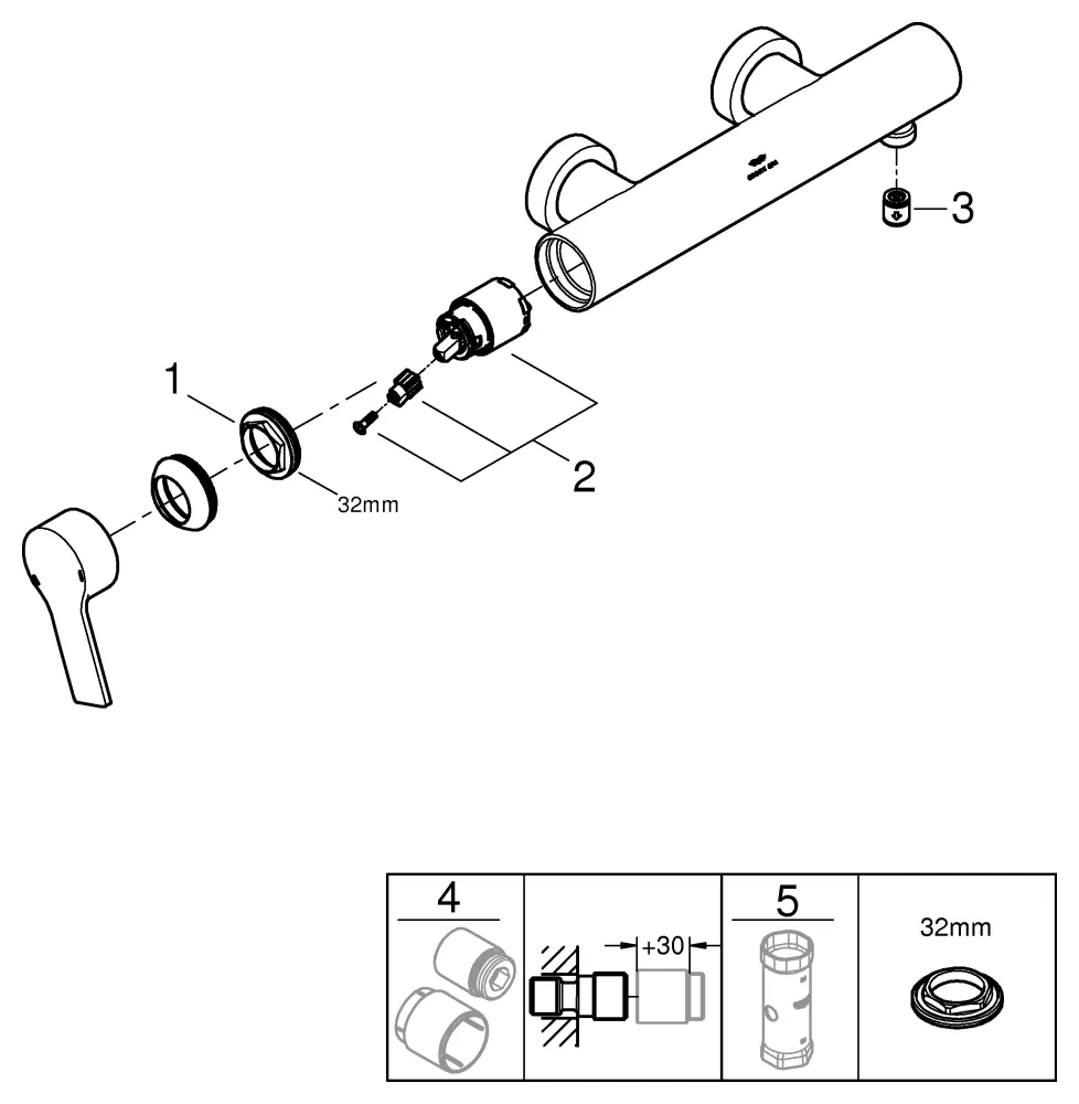 Grohe Allure Einhand-Brausebatterie Wandmontage supersteel Grohe Allure Einhand-Brausebatterie Wandmontage supersteel