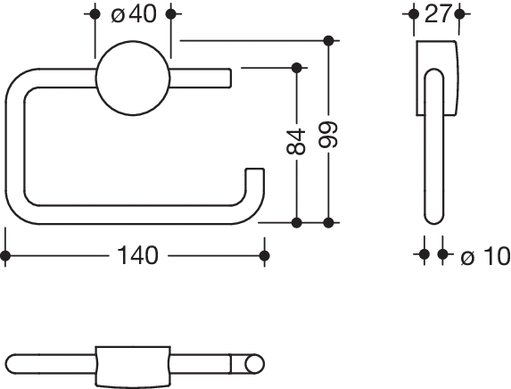 HEWI Toilettenpapierhalter „System 815“ 14 cm