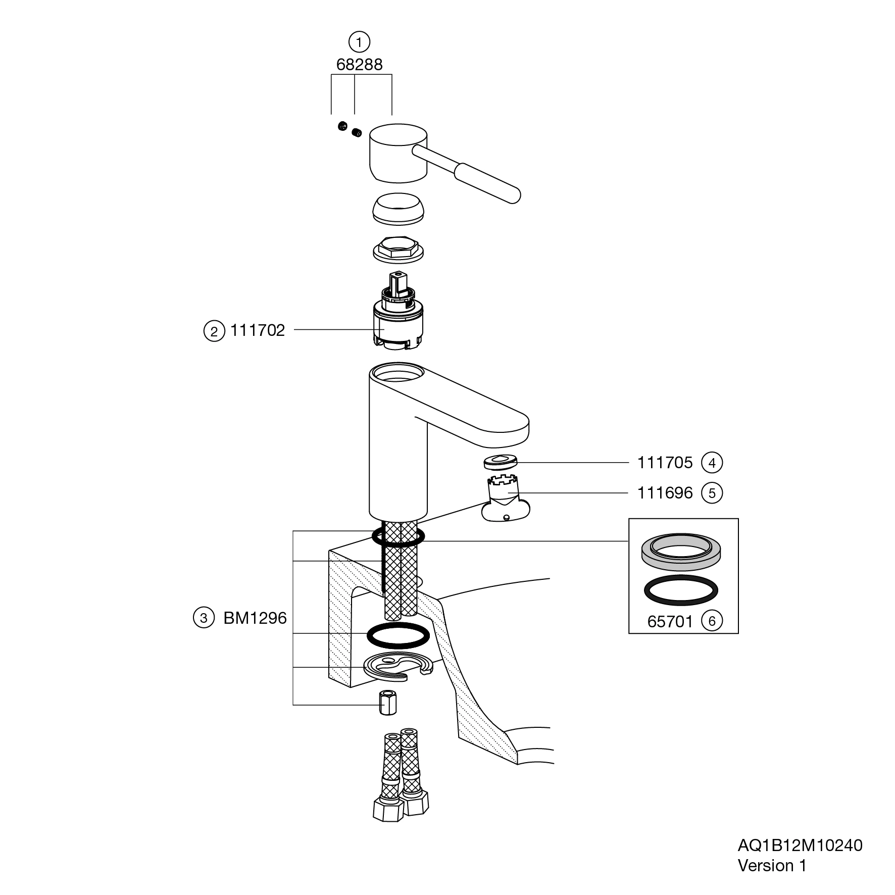 Einhand-Waschtischmischer „System-Armaturen“ Ausladung 159 mm in Maigrün