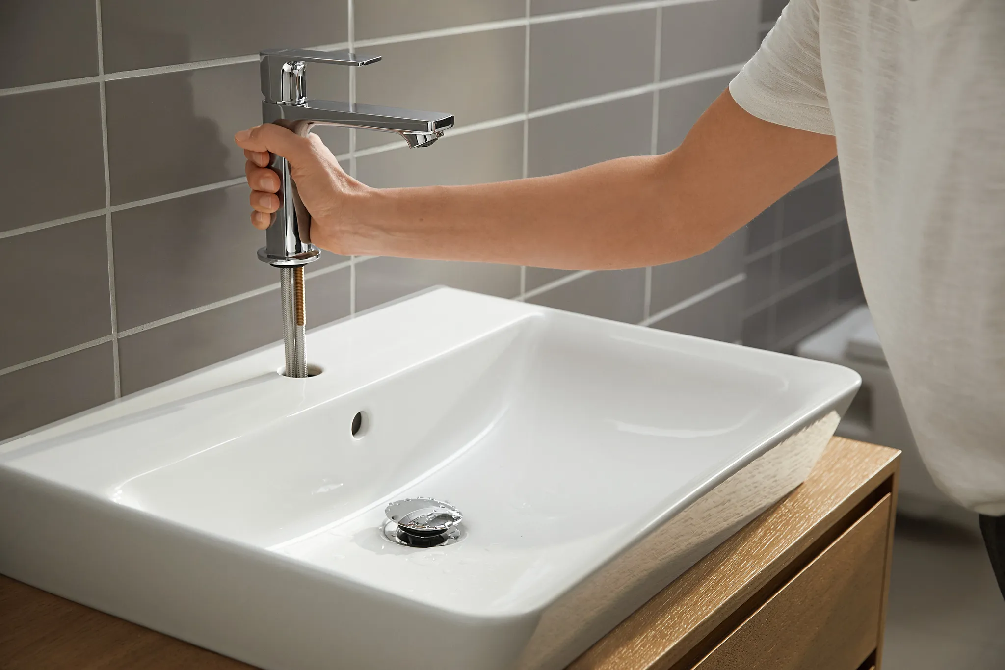 Hansgrohe Rebris E Einhebel-Waschtischmischer 110 CoolStart, Chrom
