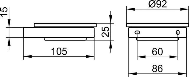 E90 Square 19155019000 Seifenablage mit Echtkristall-Schale verchromt