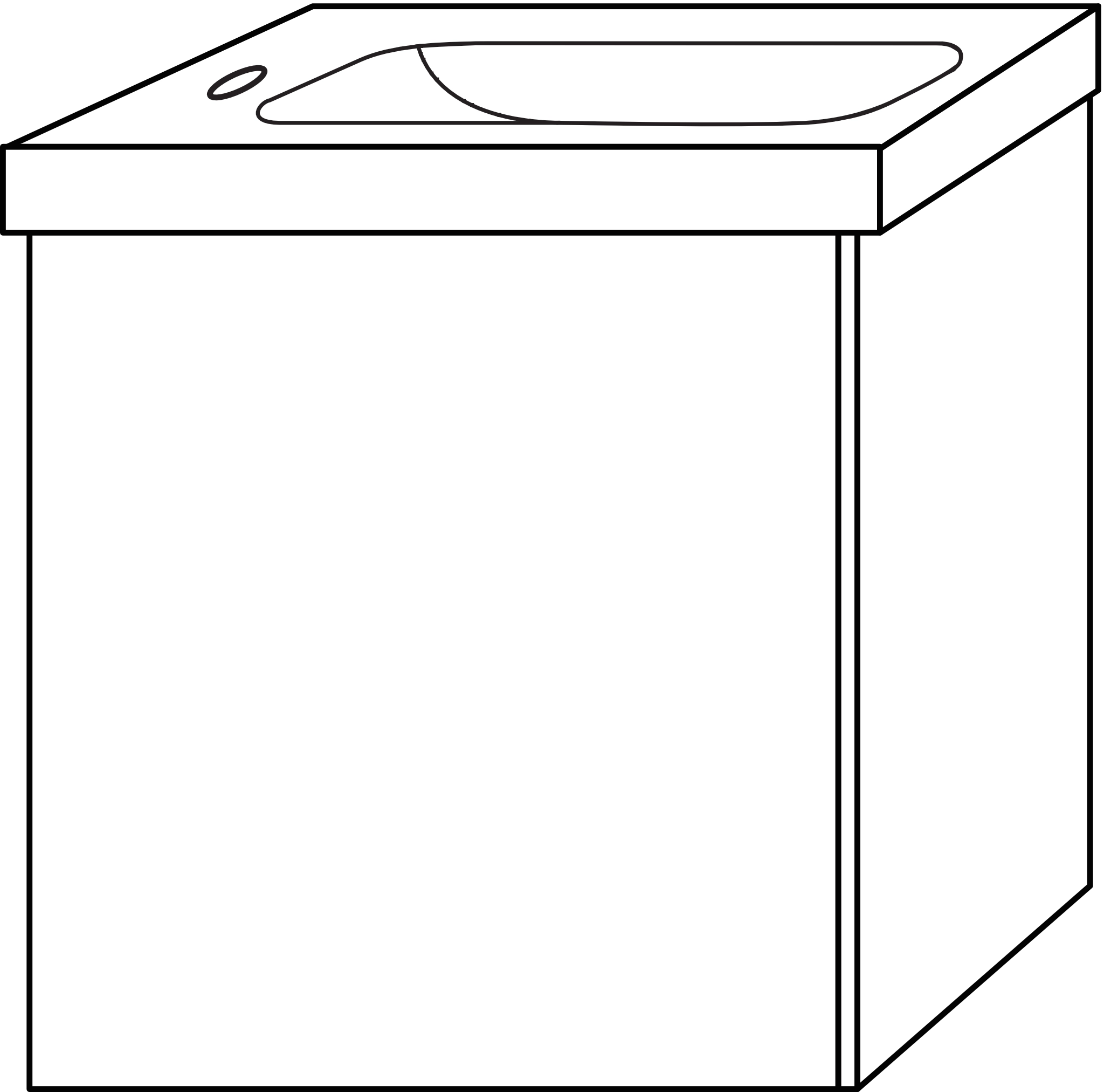 Sanipa Waschtischunterschrank „3way“ 460 × 520 × 242 mm in Graphit (matt), Anschlag links Sanipa Waschtischunterschrank „3way“ 460 × 520 × 242 mm in Graphit (matt), Anschlag links