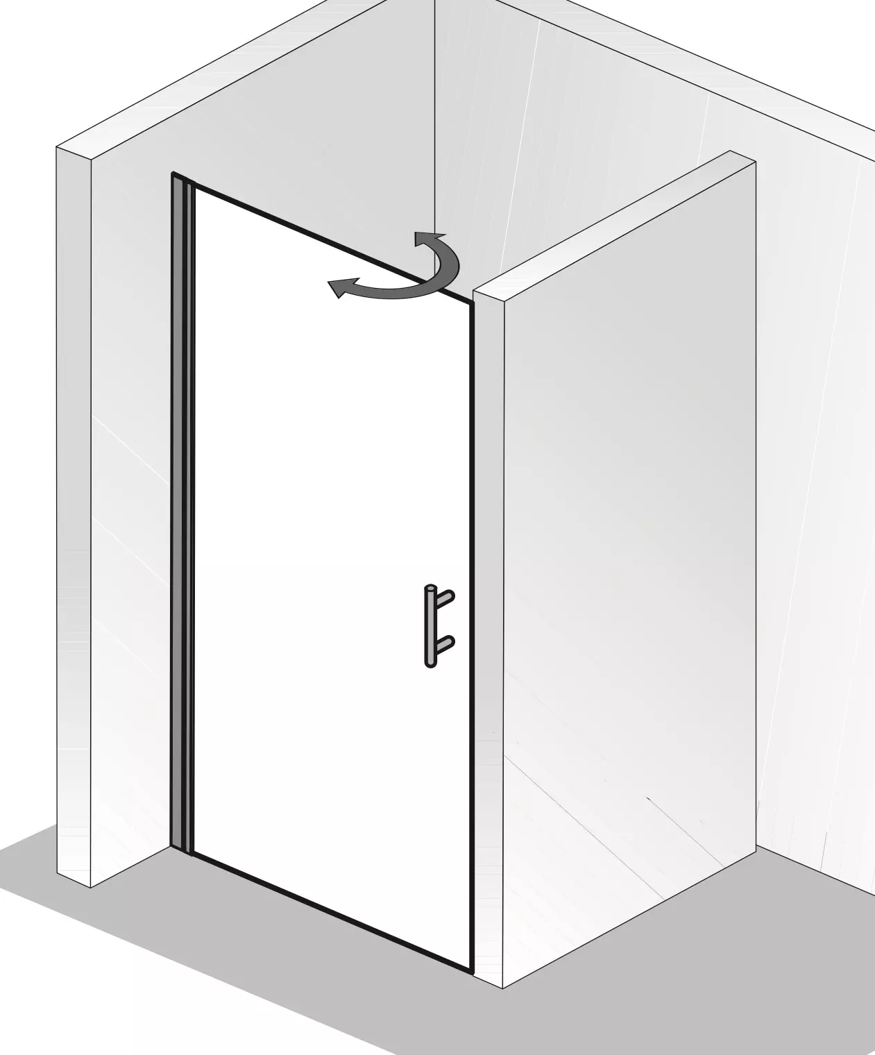 HSK gerahmte Drehtür pendelbar „Favorit Nova“ Sondermaß für Nische Glas Klar hell, Profile Alu Silber-matt HSK gerahmte Drehtür pendelbar „Favorit Nova“ Sondermaß für Nische Glas Klar hell, Profile Alu Silber-matt