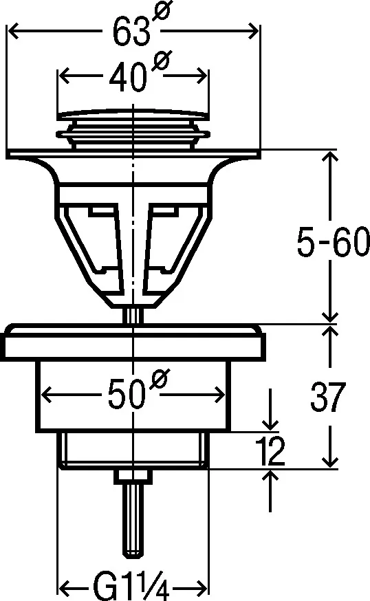 Viega Ablaufgarnitur Modell 5439.5 G 1 1/4″ × 63 mm in G1 1 / 4 × 63 mm Messing verchromt 6,3 cm