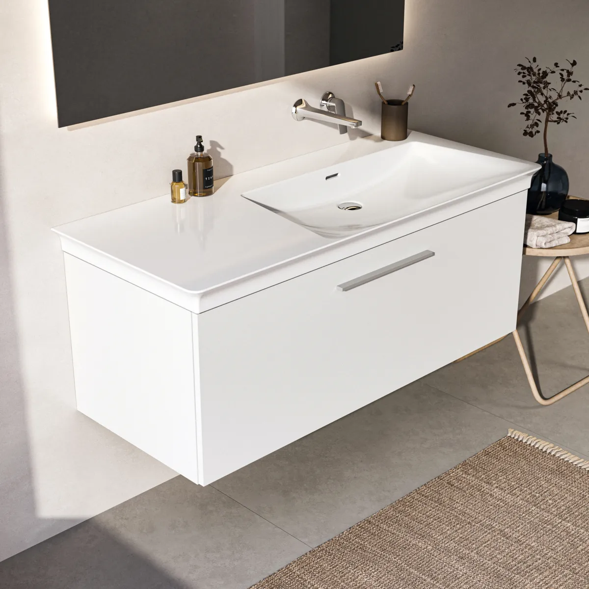 Ideal Standard Möbelwaschtischunterschrank i.life B 1 Auszug, 1200x505x440mm, Weiß matt Ideal Standard Möbelwaschtischunterschrank i.life B 1 Auszug, 1200x505x440mm, Weiß matt