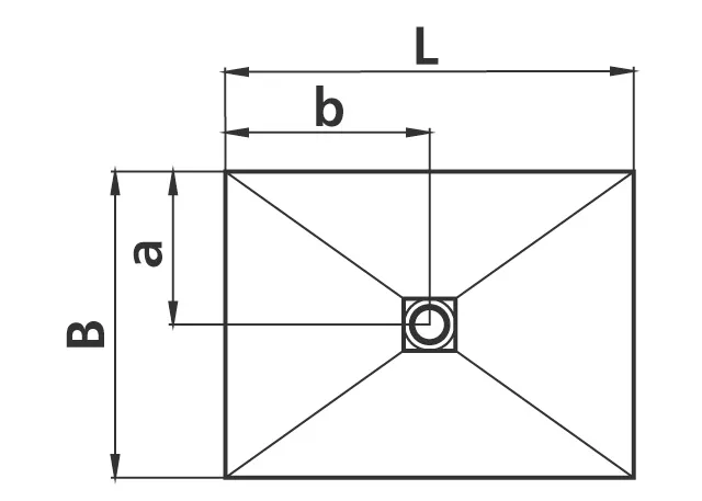 Duschelement Ablauf mittig „Point“ 180 × 90 cm