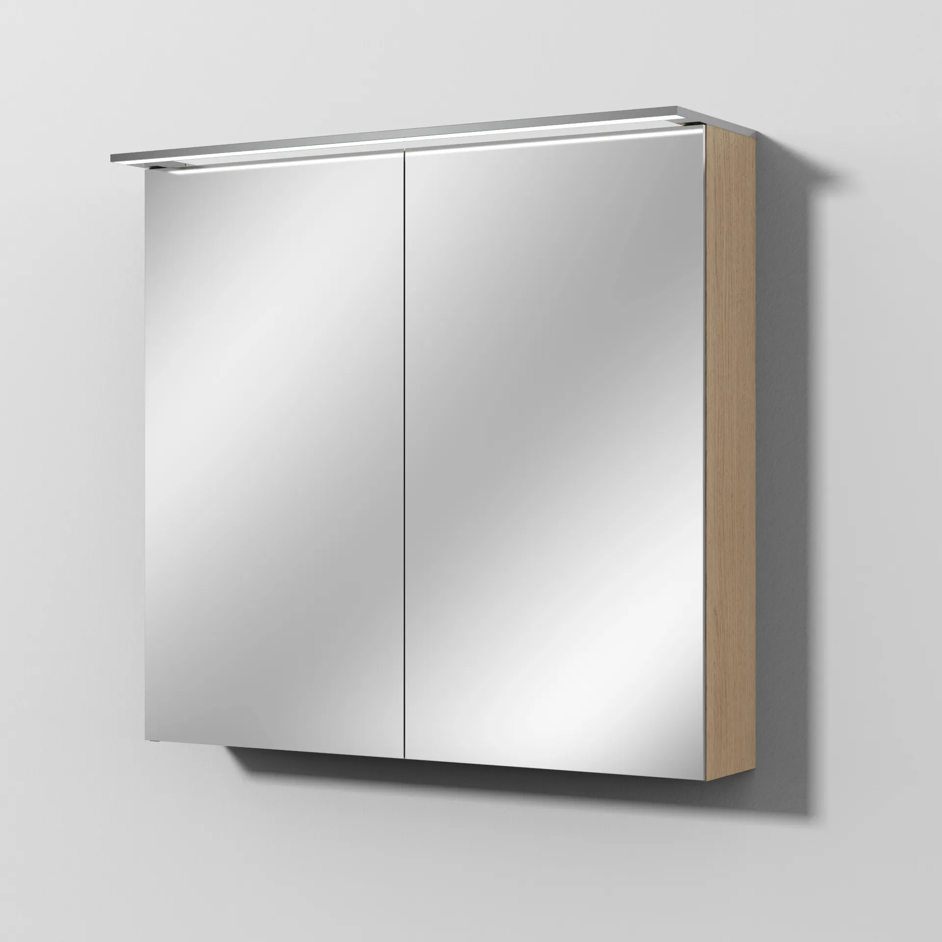 Sanipa Wandvorbau Spiegelschrank „Malte“ 800 × 750 × 149 mm in Eiche Nordic