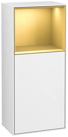 Villeroy & Boch Seitenschrank „Finion“ 41,8 × 93,6 cm 1 Tür, Anschlag rechts, mit Regalelement-Beleuchtung Anschlag rechts