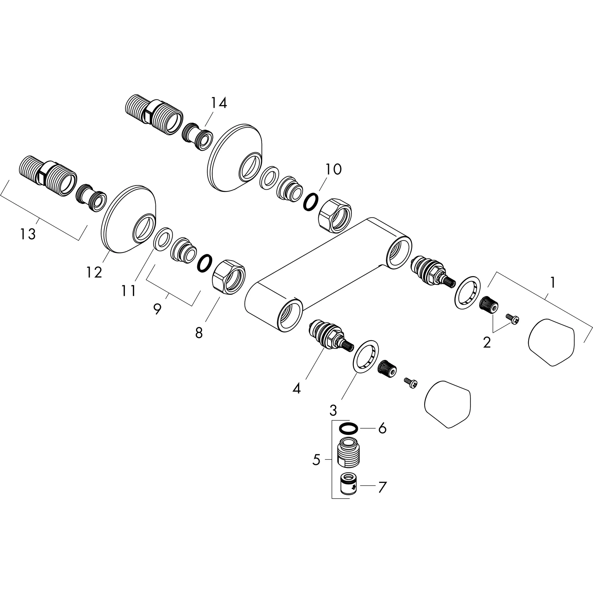Zweigriff Brausenarmatur Aufputz Logis chrom