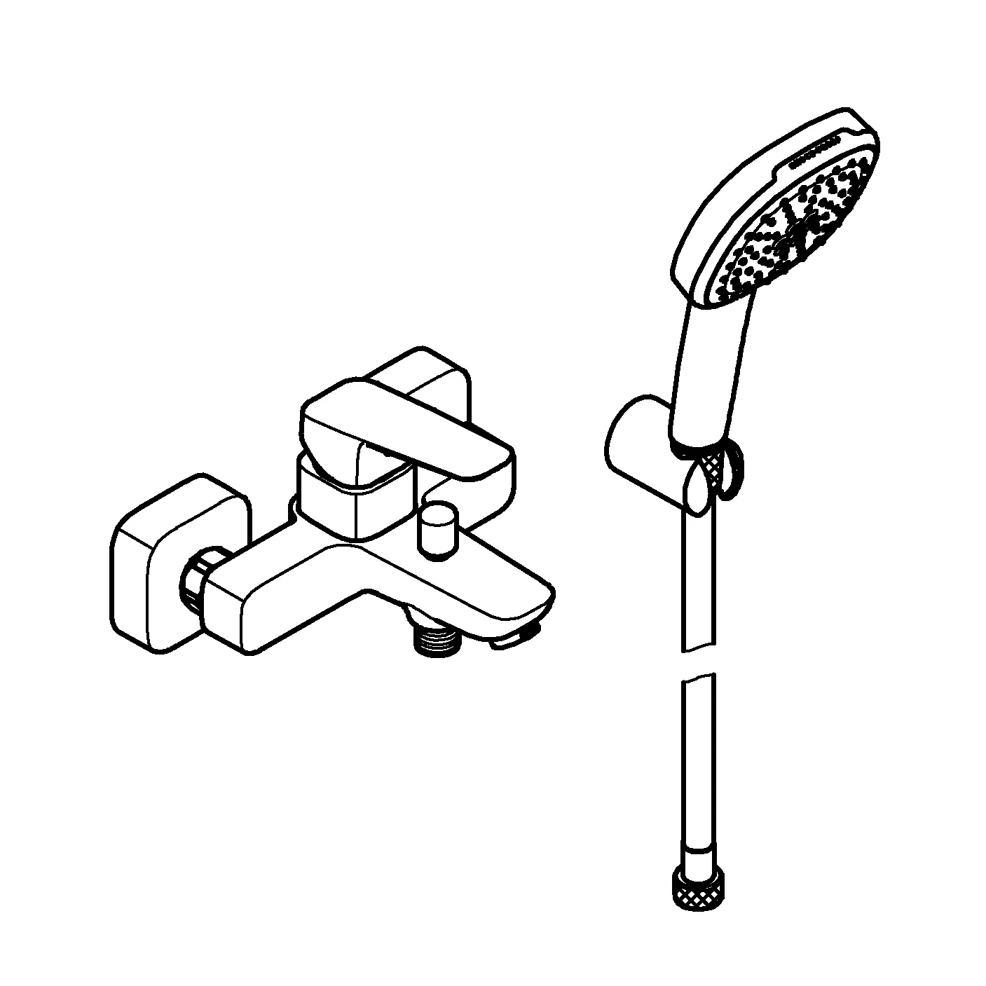 Grohe Cubeo Einhand-Wannenbatterie, Wandmontage, chrom Grohe Cubeo Einhand-Wannenbatterie, Wandmontage, chrom