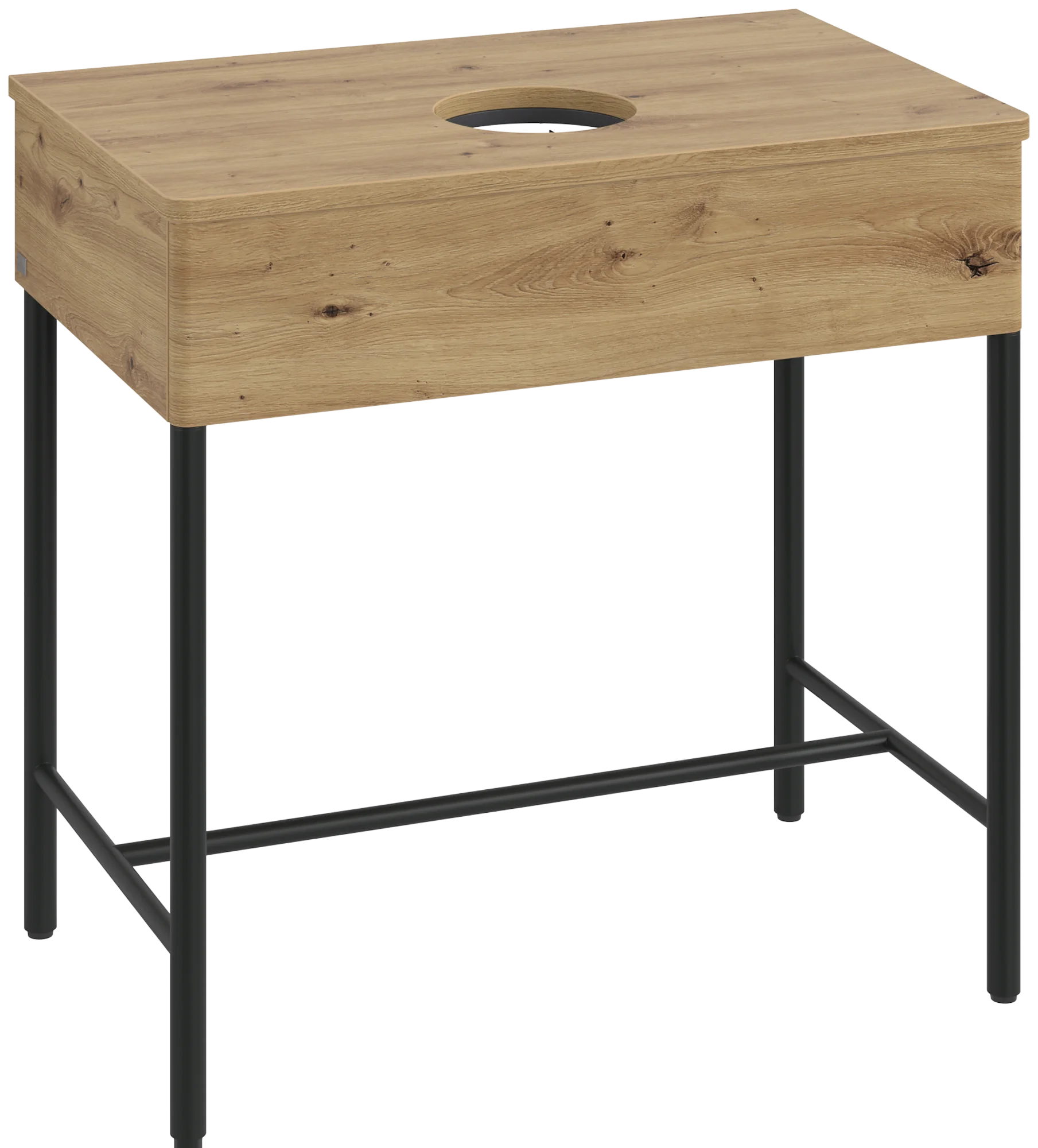 Villeroy & Boch Waschbeckenunterschrank Artis L60011, Eckig Oak Natural Touch, 800x782x500mm, mit Beleuchtung und Push-to-open Funktion