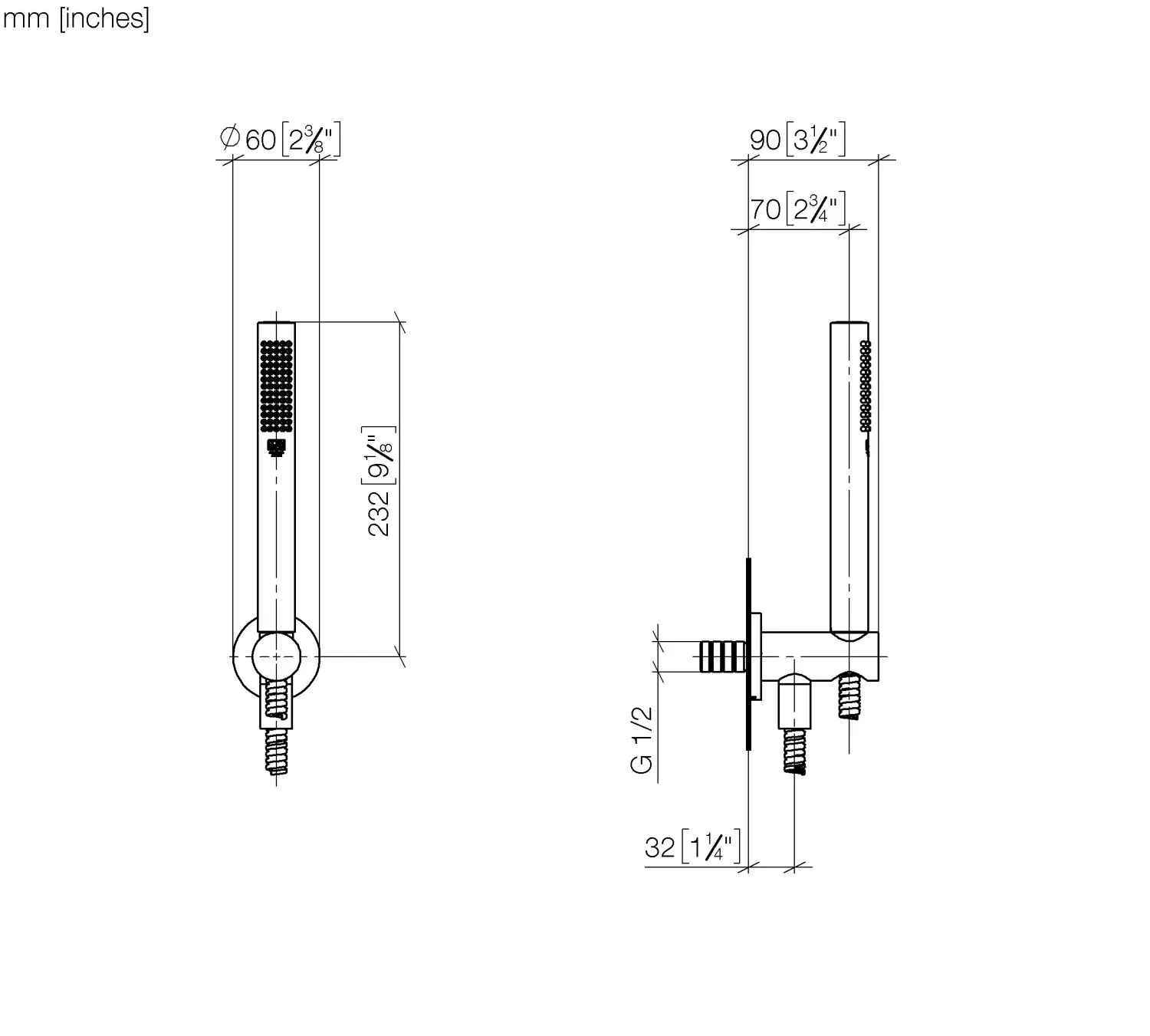 Dornbracht Schlauchbrausegarnitur mit integriertem Brausehalter FlowReduce - Chrom Dornbracht Schlauchbrausegarnitur mit integriertem Brausehalter FlowReduce - Chrom