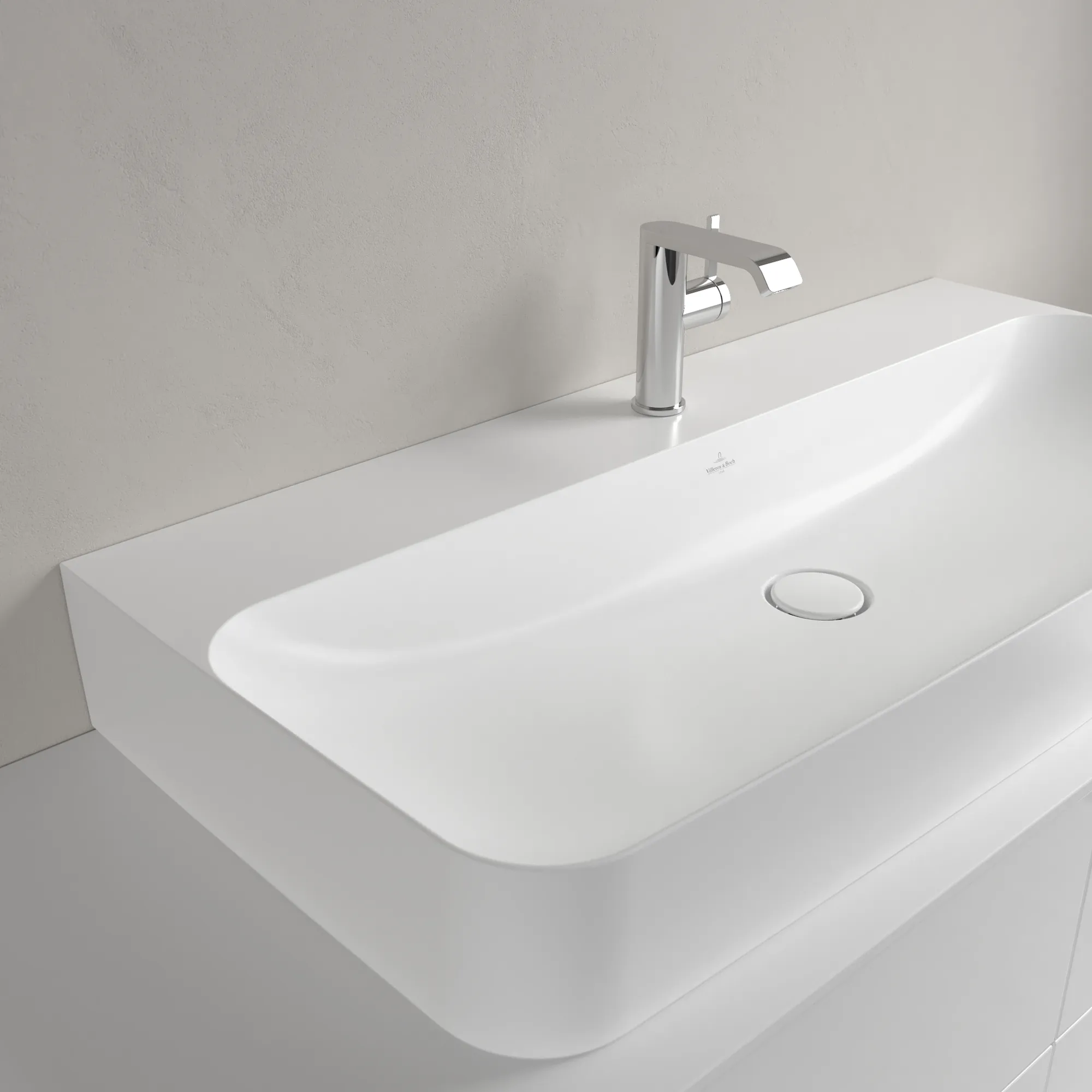 Villeroy & Boch Finion Wandwaschbecken 1000x470x165mm Stone White CeramicPlus mit verdecktem Überlauf Villeroy & Boch Finion Wandwaschbecken 1000x470x165mm Stone White CeramicPlus mit verdecktem Überlauf