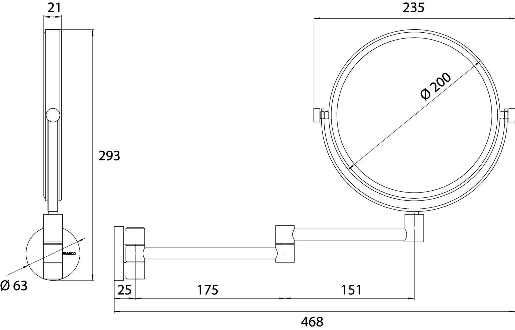 Spiegel „Rasier-Und Kosmetikspiegel“ ⌀ 20 cm in Chrom Spiegel „Rasier-Und Kosmetikspiegel“ ⌀ 20 cm in Chrom