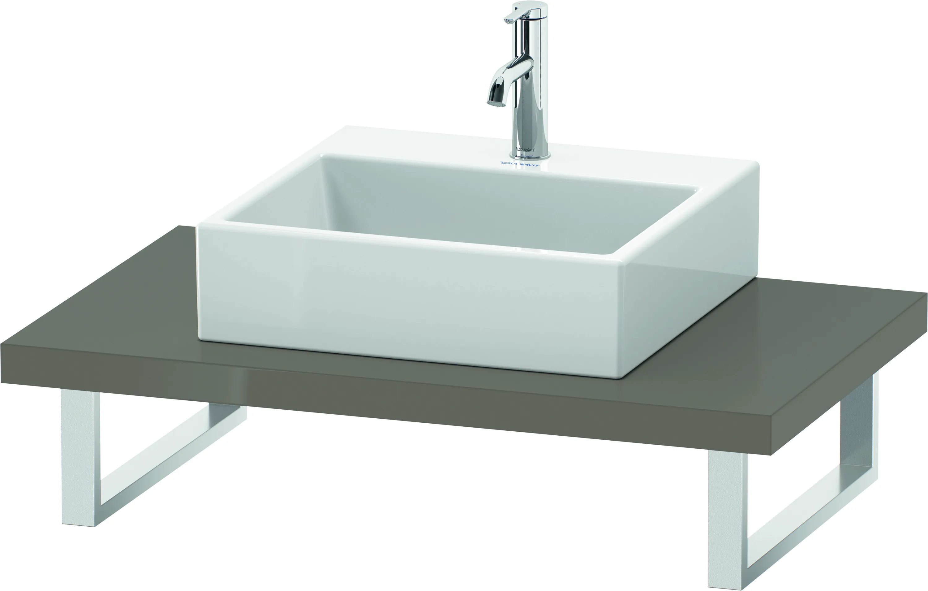 Duravit Konsole „L-Cube“ in Flannel Grey Hochglanz